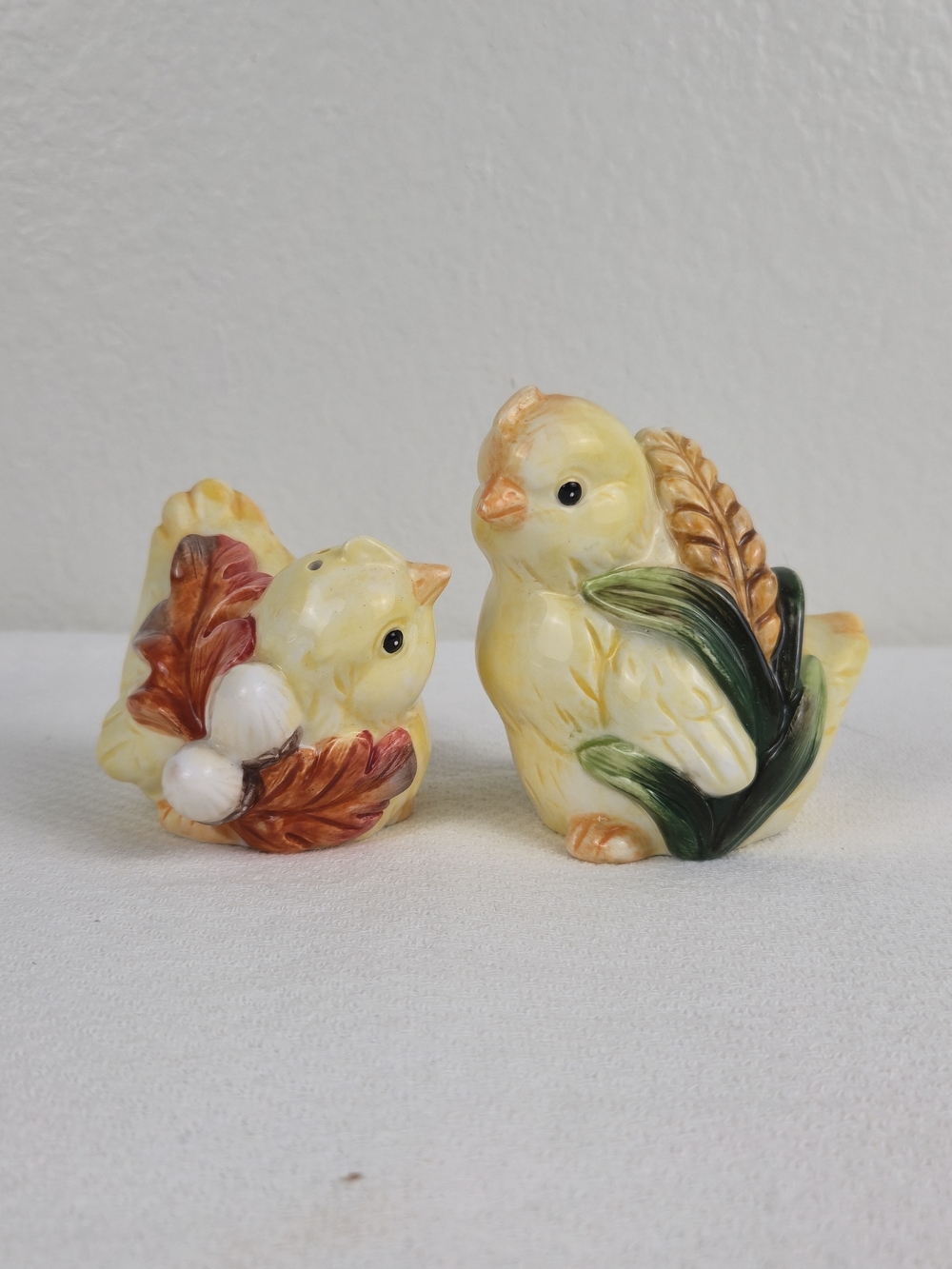 Cosmos Gifts Fall Harvest Ceramic Chick Salt & Pepper Shakers
